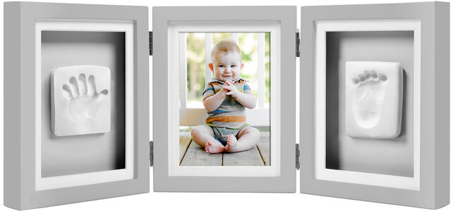 Pearhead Babyprints Deluxe Fotorahmen, Grau