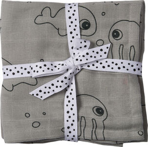 Done By Deer Tuch Sea Friends 70x70 2er-Pack, Grey