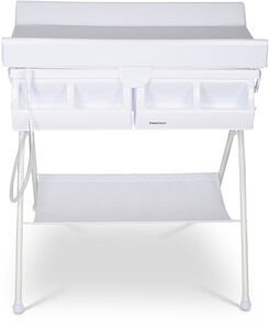 Beemoo CARE Einklappbarer Wickeltisch mit Babybadewanne, Weiß