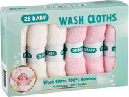 2B Baby Waschlappen Bambus 6er-Pack, Rosa/Weiß