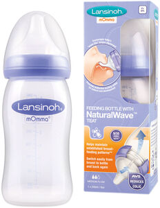 Lansinoh NaturalWave Teat Babyflasche Glas 240 ml