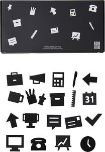 Design Letters Office Icons für Nachrichtentafel 20 St, Schwarz